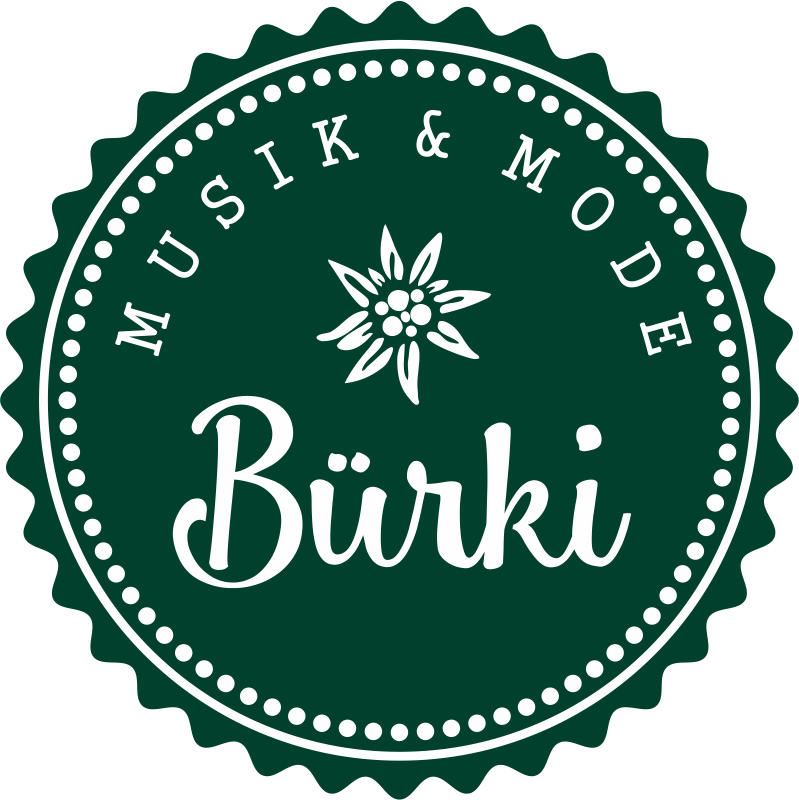 Firmenlogo von Musik und Mode Bürki in Fehraltorf. Da findest Du alles von Musikinstrumenten, Zubehör, Trachtenmode, Landhausmode, Dirndl, Lederhosen und vieles mehr.l